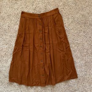 Orange Midi Skirt